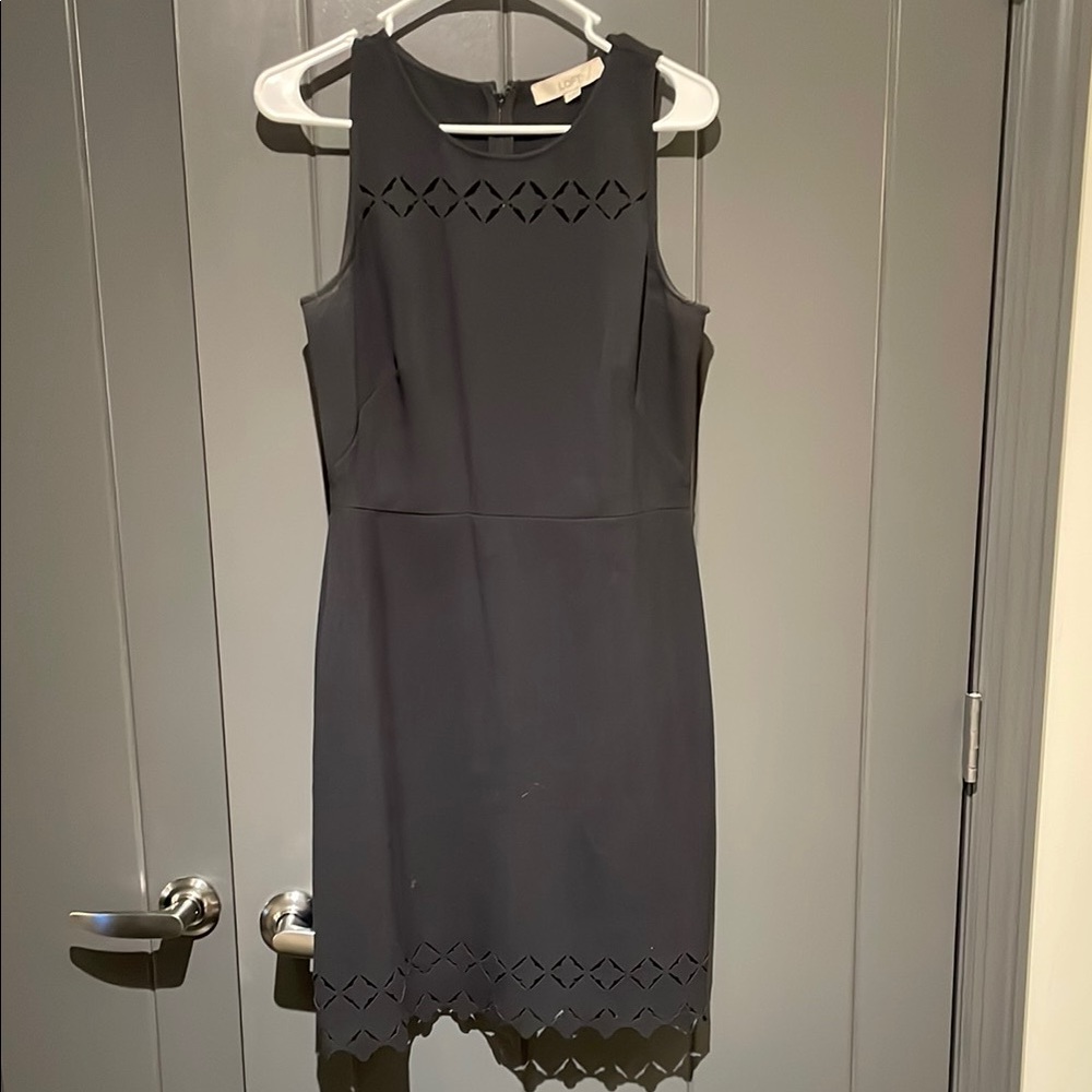 LOFT Black Halter Sheath Mini Dress